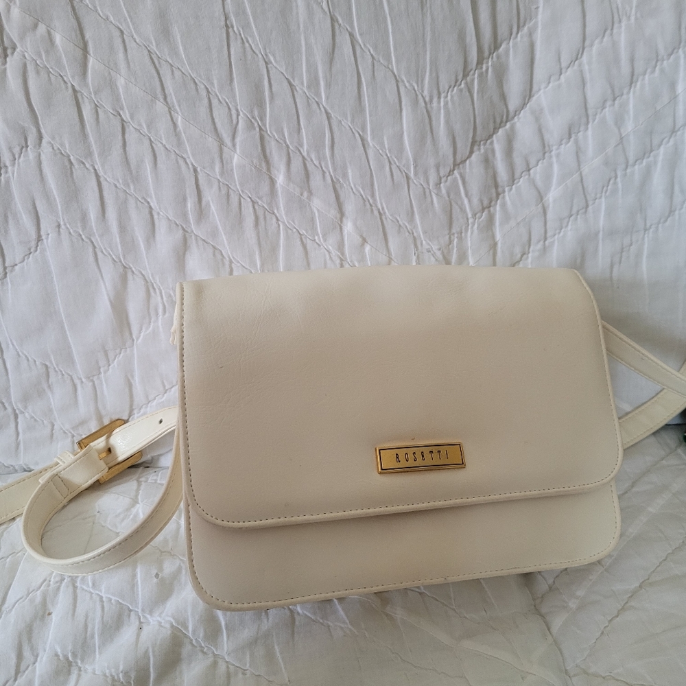 (3511-5)Rosetta Shoulder Bag,White pre-owned  Good  Condition